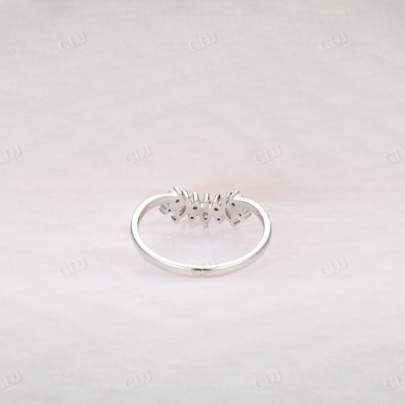 0.28CT Marquise And Round Cut Real Diamond Curved Wedding Band  customdiamjewel   