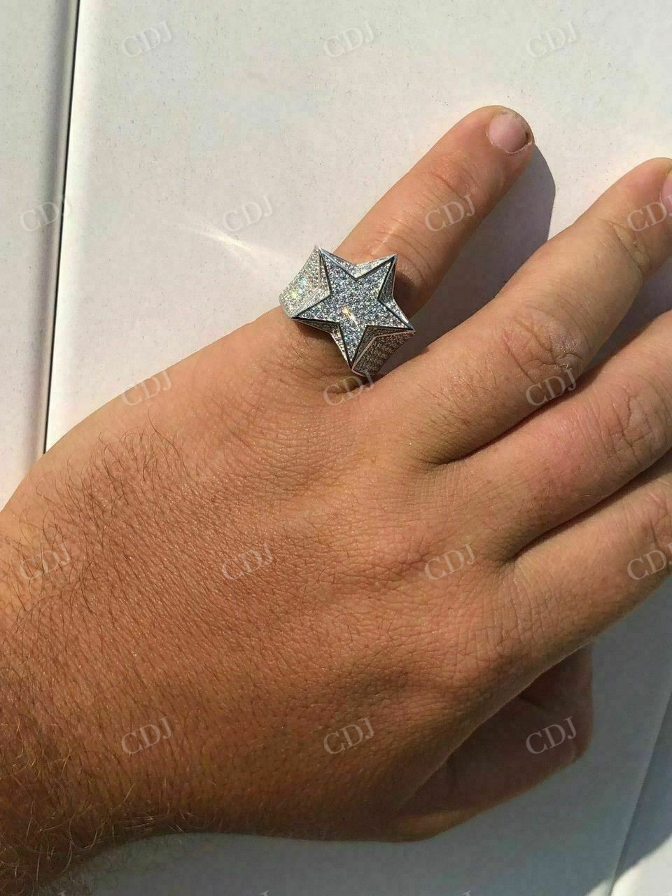 Handmade 3-D Star Hip Hop Pinky Ring  customdiamjewel   