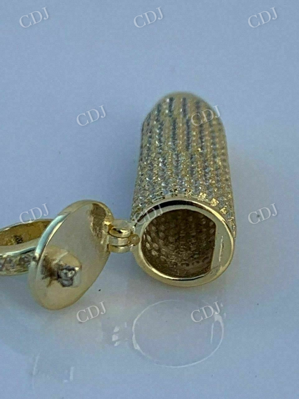 Gold Diamond Bullet Iced Stash Pendant  customdiamjewel   