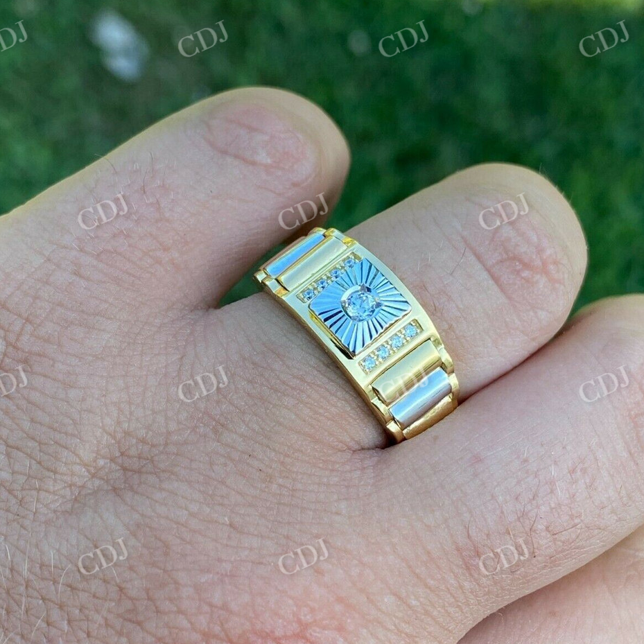 Mens 14k Gold Two Tone Hip Hop Ring  customdiamjewel   