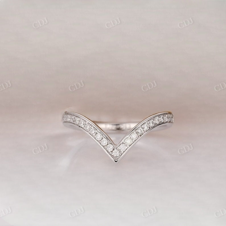 V Shaped Channel Set Lab Grown Diamond Wedding Band Wedding Band customdiamjewel   