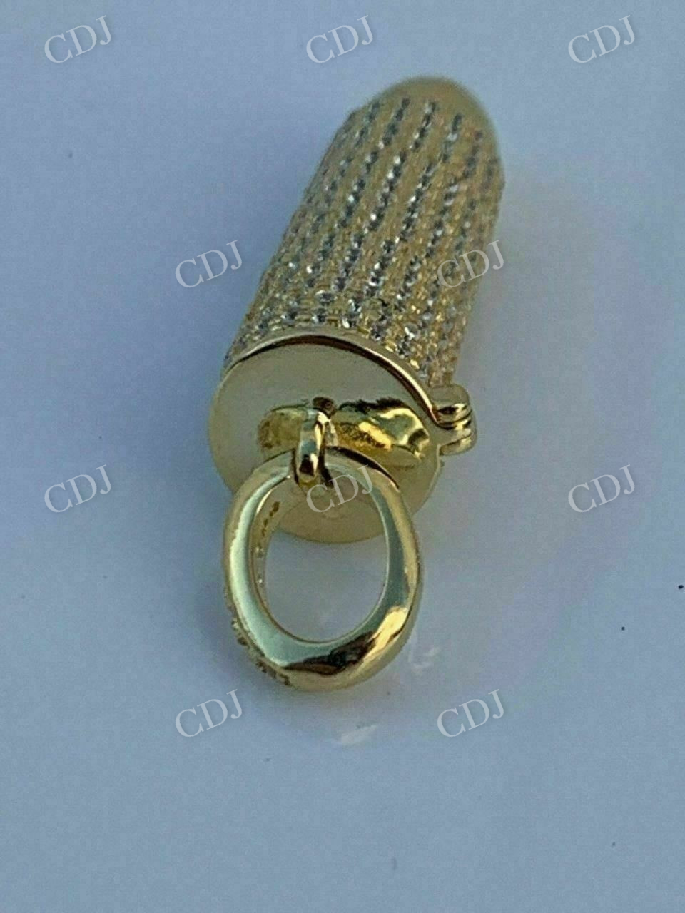 Gold Diamond Bullet Iced Stash Pendant  customdiamjewel   