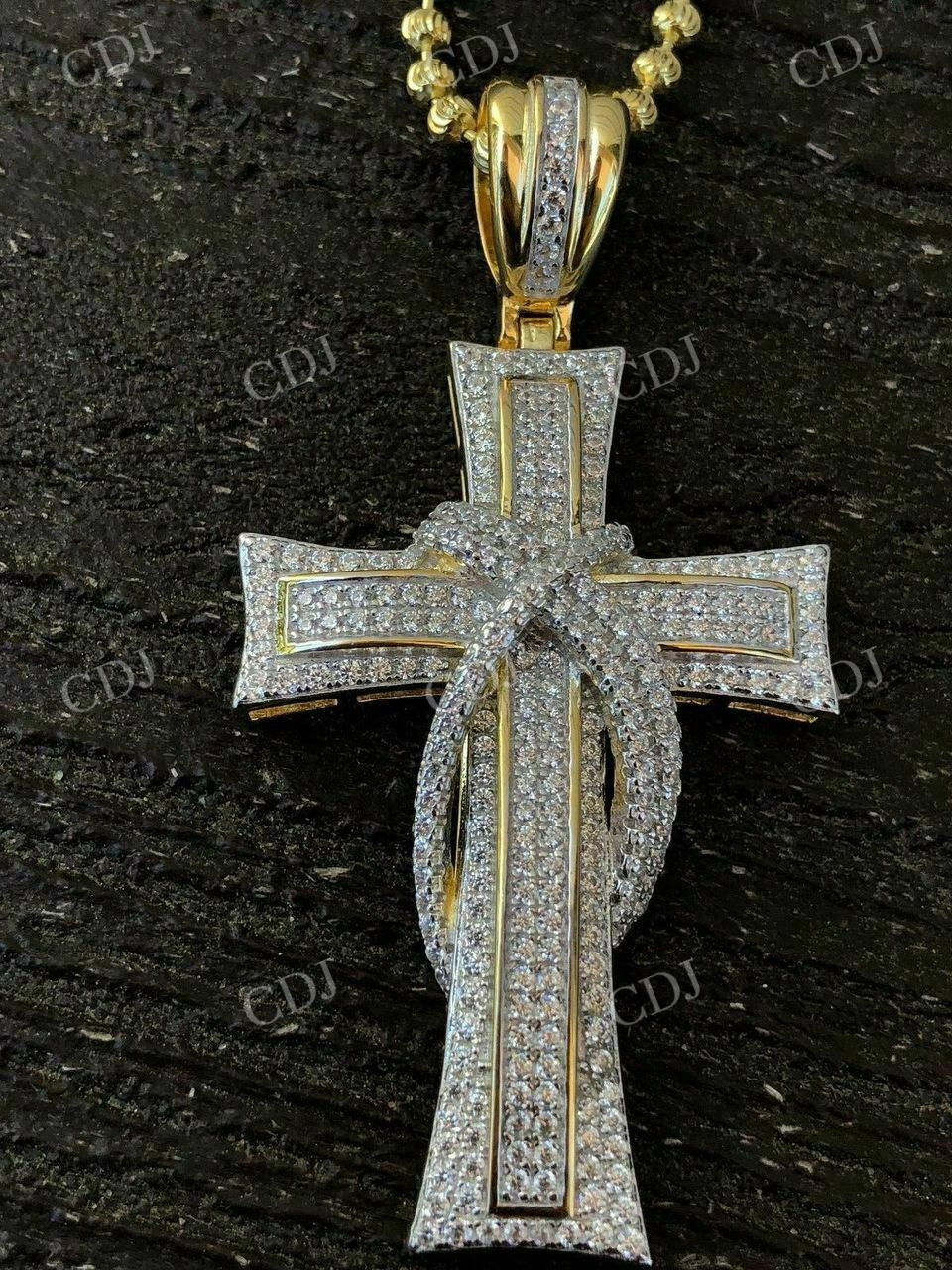 14k Gold Cross Crucifix ICY Diamond Mens Pendant  customdiamjewel   