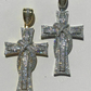 14k Gold Cross Crucifix ICY Diamond Mens Pendant  customdiamjewel   