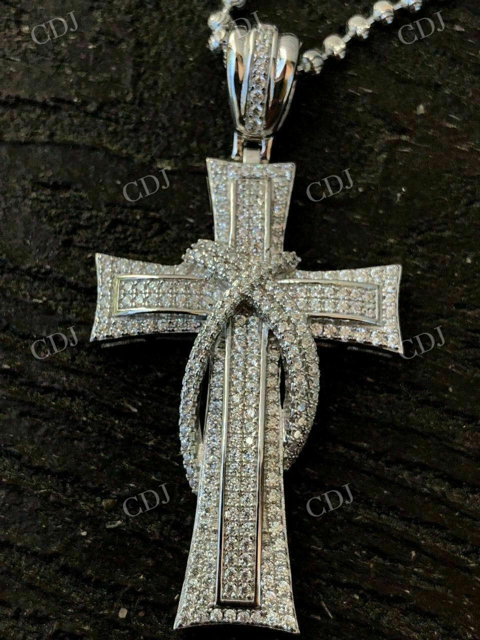 14k Gold Cross Crucifix ICY Diamond Mens Pendant  customdiamjewel   