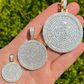 Silver Out Iced Round Hip Hop Medallion Pendant  customdiamjewel   