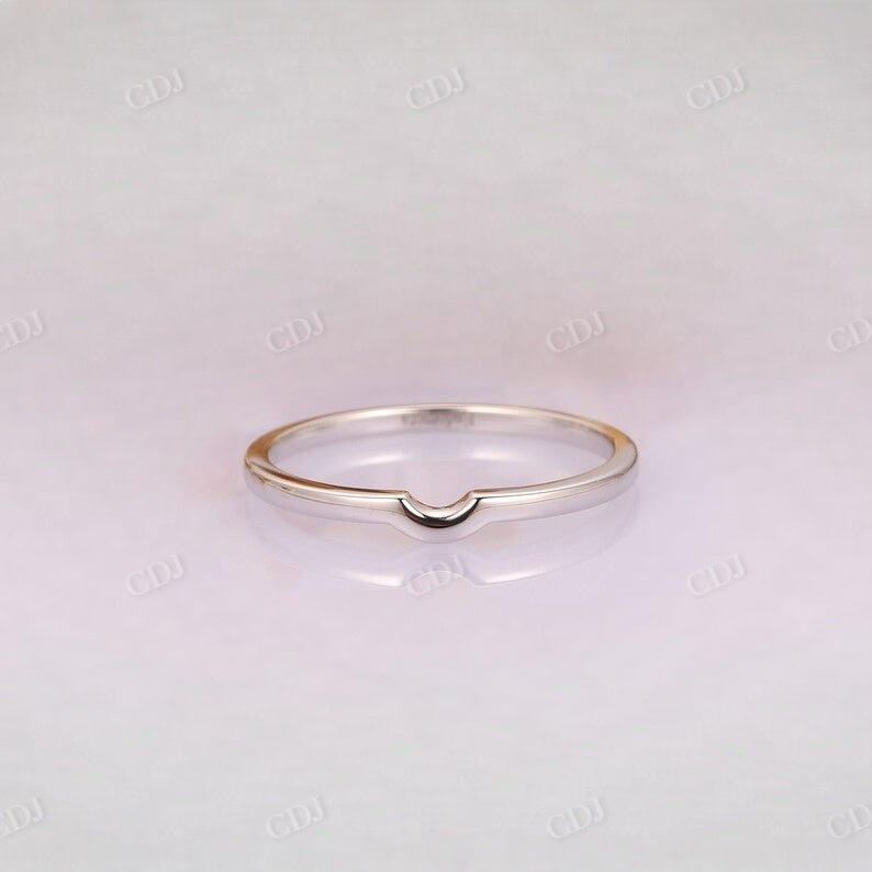 Plain Curved White Gold Wedding Band Wedding Band customdiamjewel   