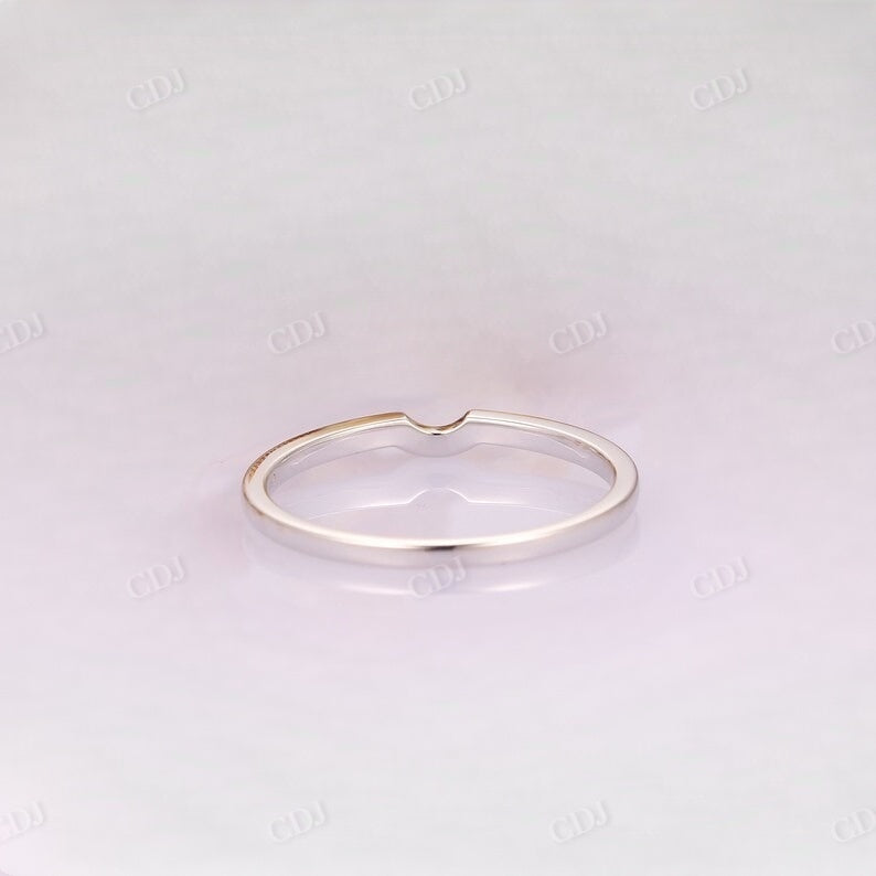 Plain Curved White Gold Wedding Band Wedding Band customdiamjewel   