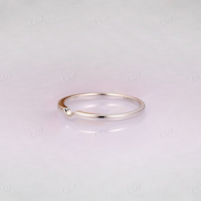 Plain Curved White Gold Wedding Band Wedding Band customdiamjewel   