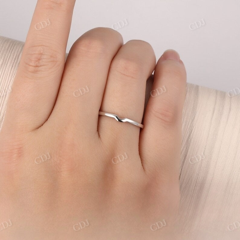 Plain Curved White Gold Wedding Band Wedding Band customdiamjewel   