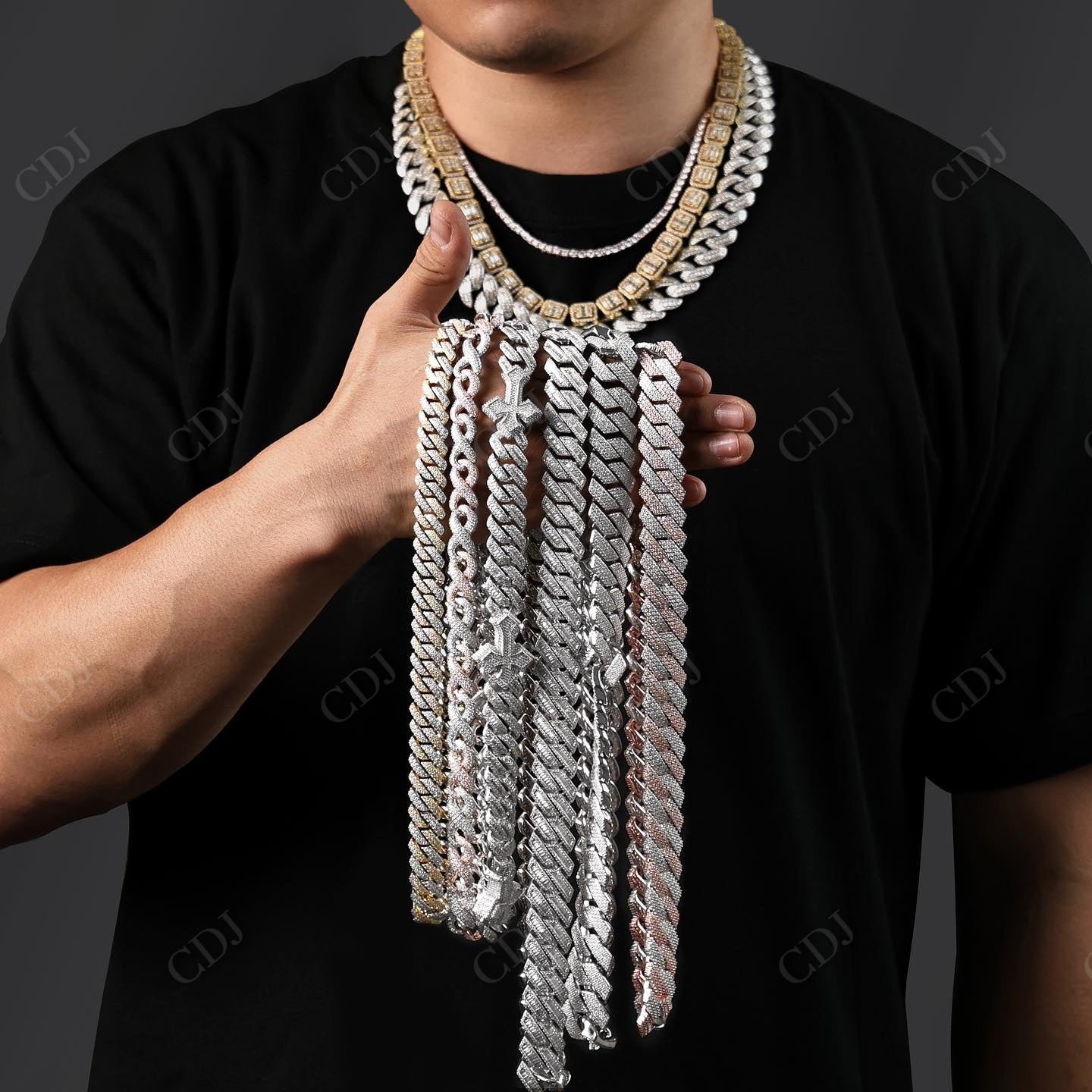 Iced Out Cuban Link Chain hip hop jewelry CustomDiamJewel   