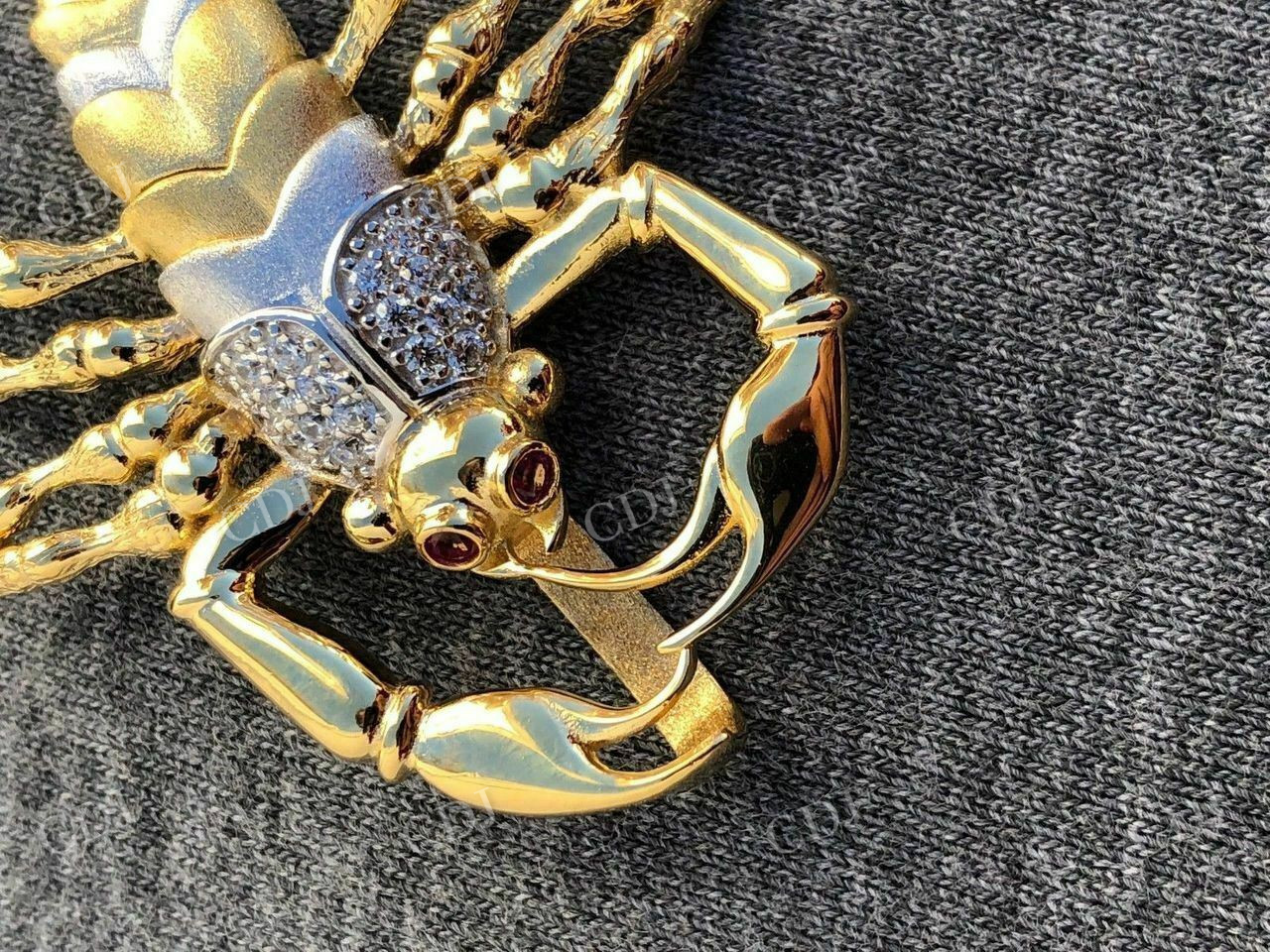 Men's 14k Yellow Gold Scorpion Pendant  customdiamjewel   