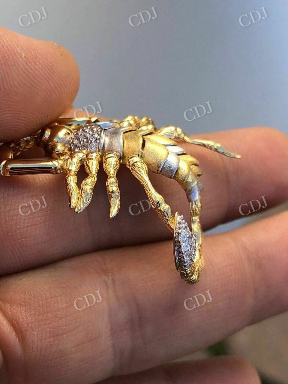 Men's 14k Yellow Gold Scorpion Pendant  customdiamjewel   