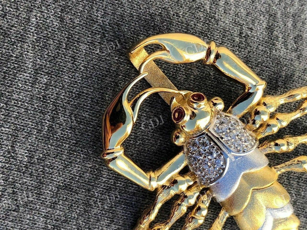 Men's 14k Yellow Gold Scorpion Pendant  customdiamjewel   