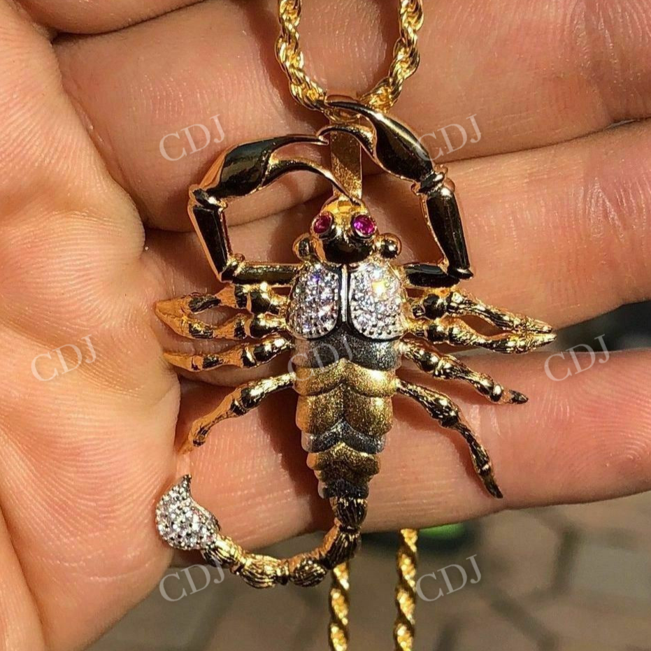 Men's 14k Yellow Gold Scorpion Pendant  customdiamjewel   