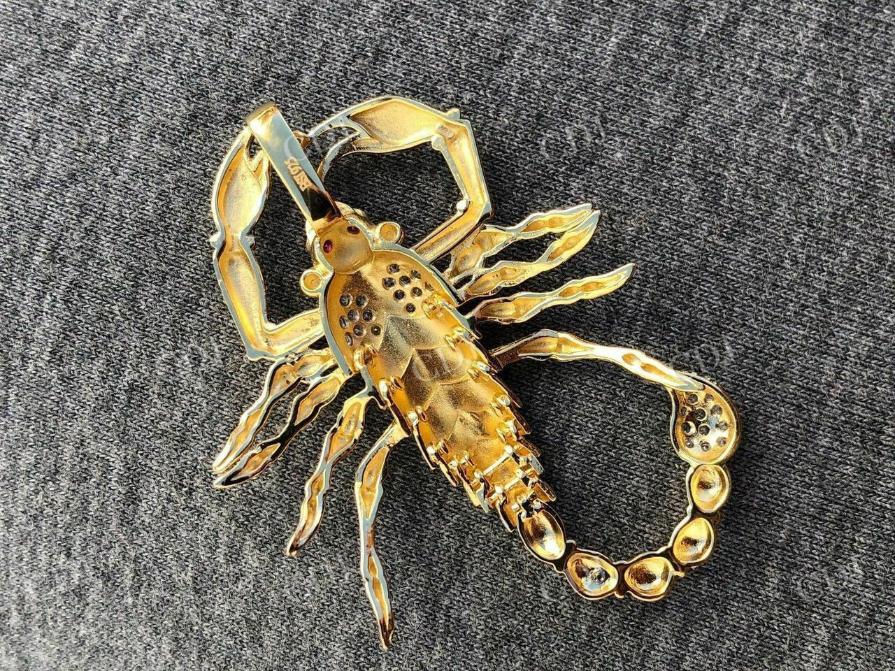 Men's 14k Yellow Gold Scorpion Pendant  customdiamjewel   