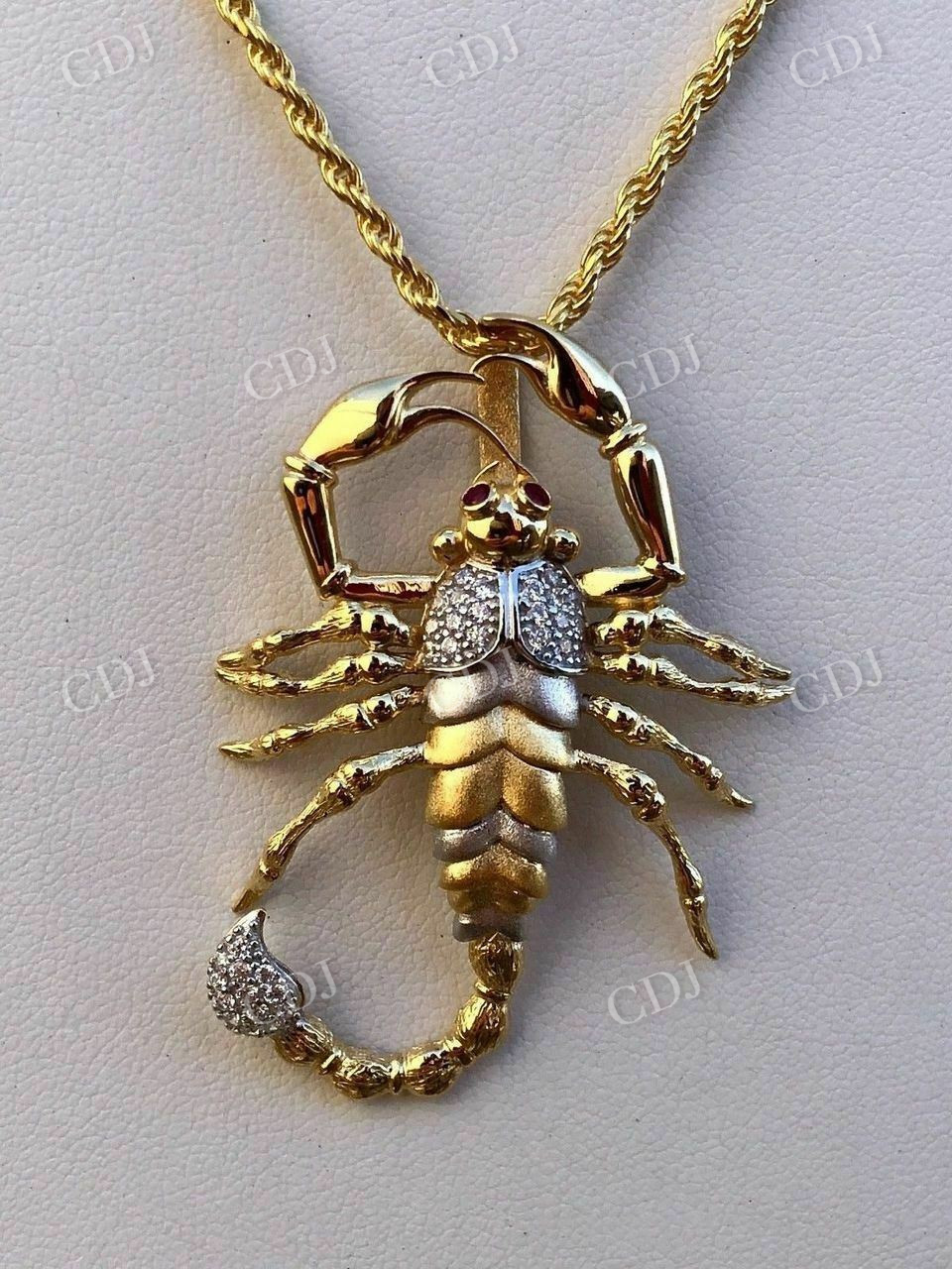 Men's 14k Yellow Gold Scorpion Pendant  customdiamjewel   