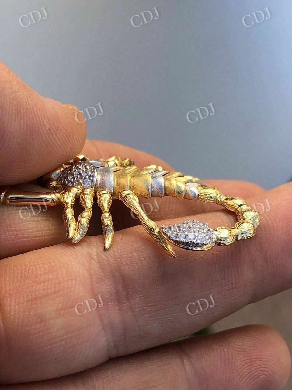 Men's 14k Yellow Gold Scorpion Pendant  customdiamjewel   