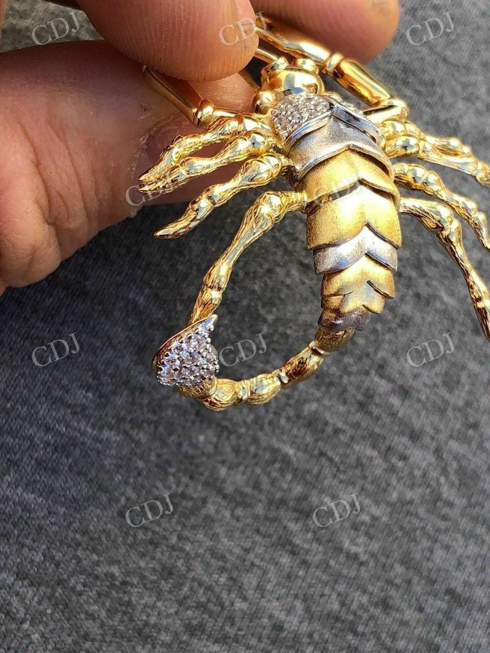 Men's 14k Yellow Gold Scorpion Pendant  customdiamjewel   