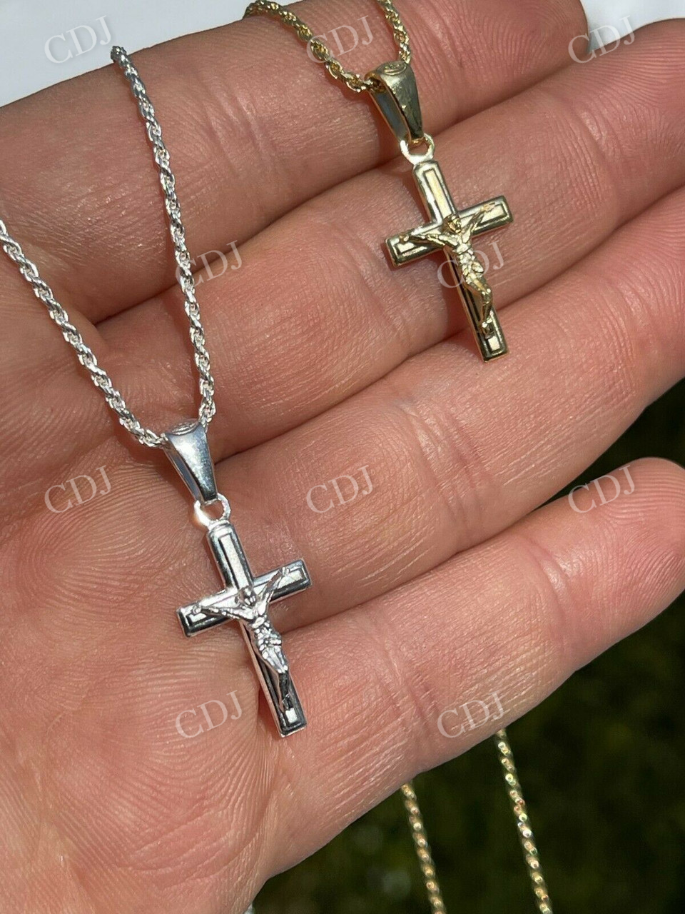 Mens Ladies Plain Gold Cross Crucifix Pendant  customdiamjewel   