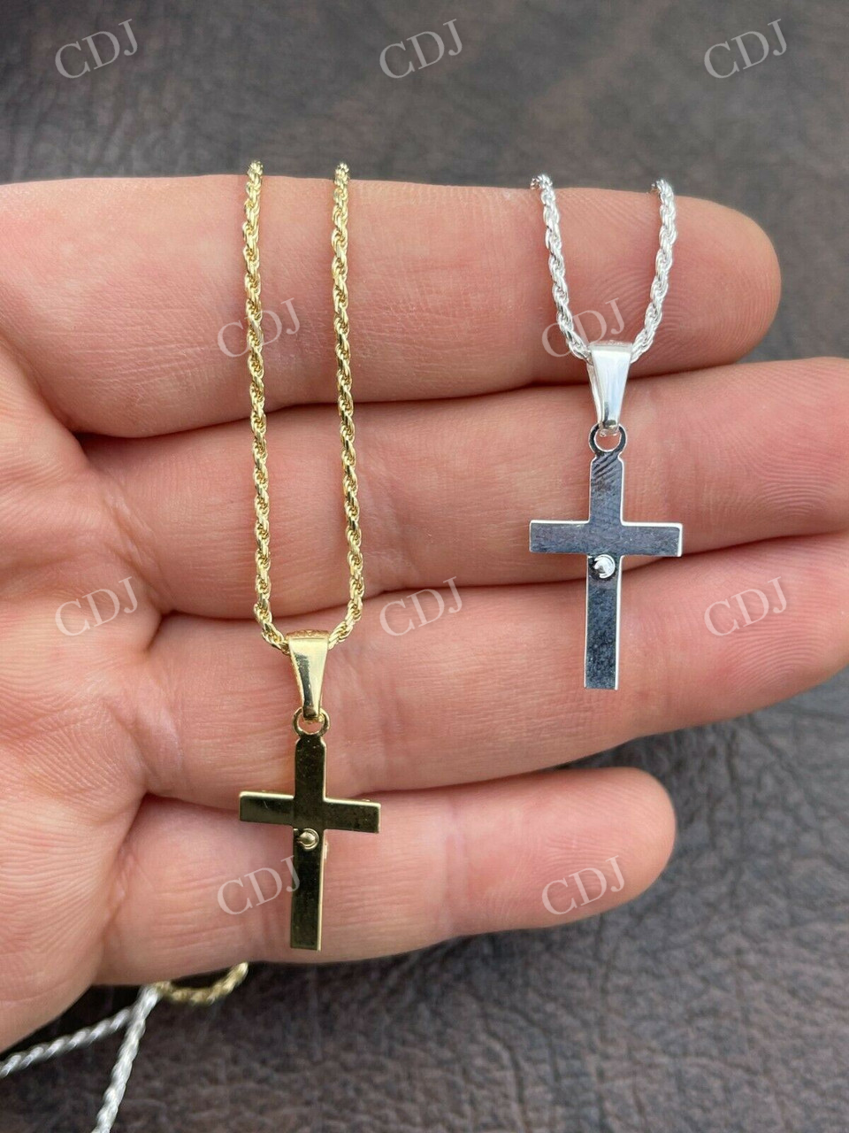 Mens Ladies Plain Gold Cross Crucifix Pendant  customdiamjewel   