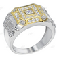 Two Tone Alternating Baguette And Round Square Hip Hop Ring  customdiamjewel   