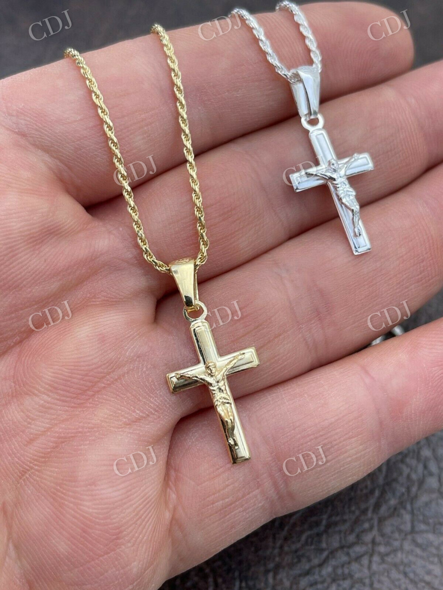 Mens Ladies Plain Gold Cross Crucifix Pendant  customdiamjewel   