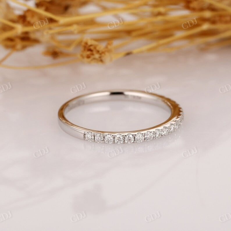 Round Lab Grown Diamond White Gold Wedding Band Wedding Band customdiamjewel   