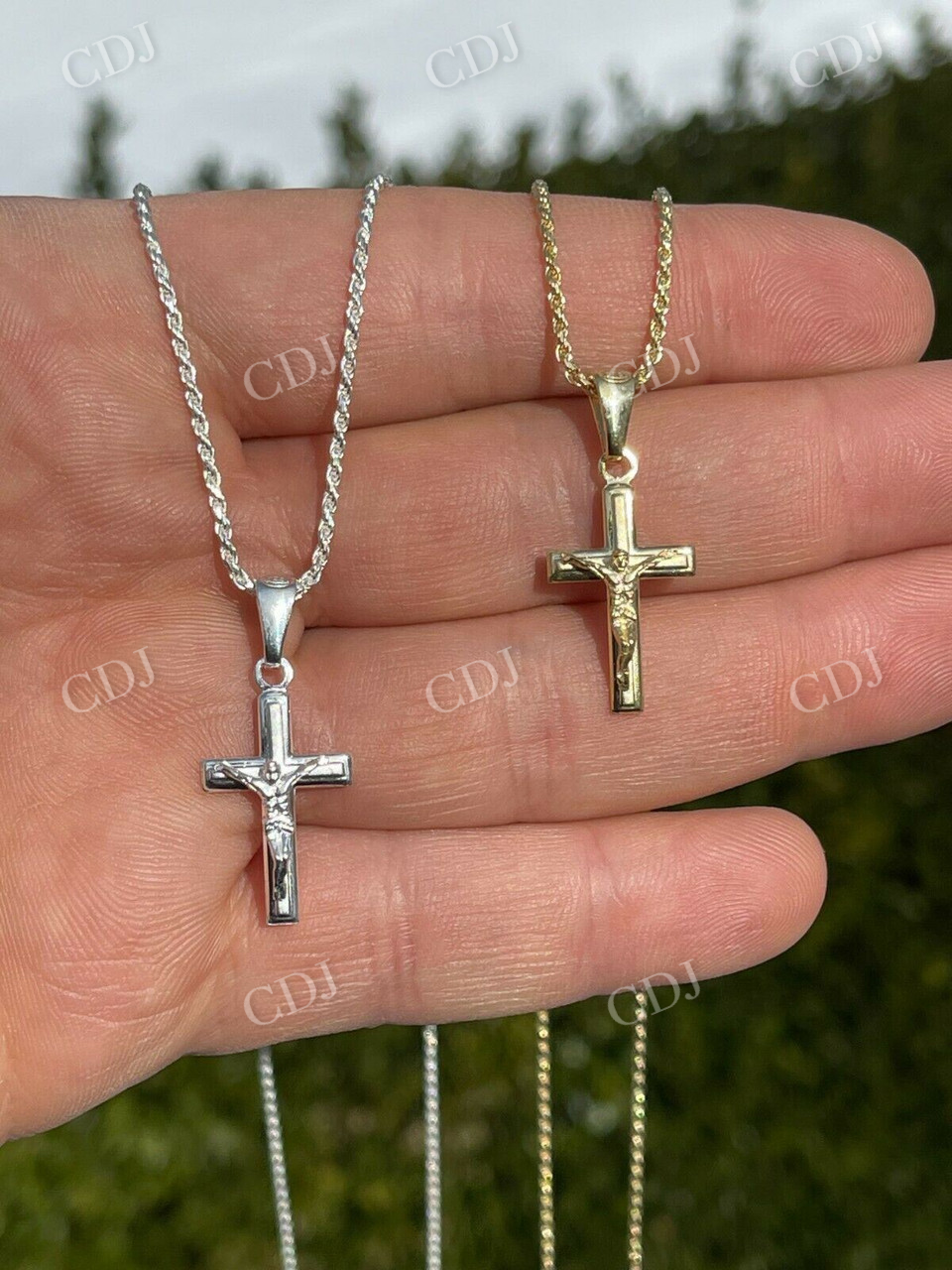 Mens Ladies Plain Gold Cross Crucifix Pendant  customdiamjewel   