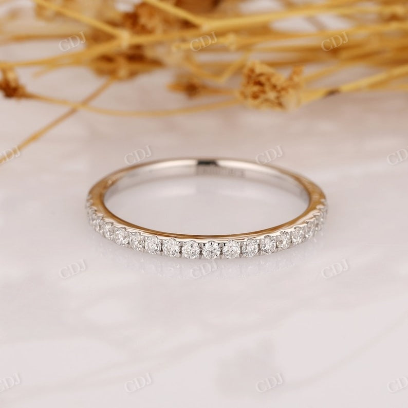 Round Lab Grown Diamond White Gold Wedding Band Wedding Band customdiamjewel   