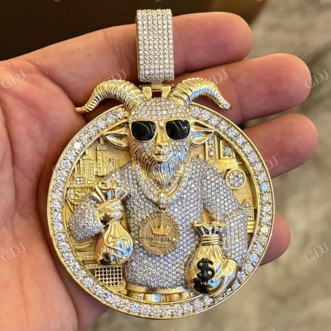 Money Man Custom Hip hop Diamond Pendant hip hop jewelry CustomDiamJewel   