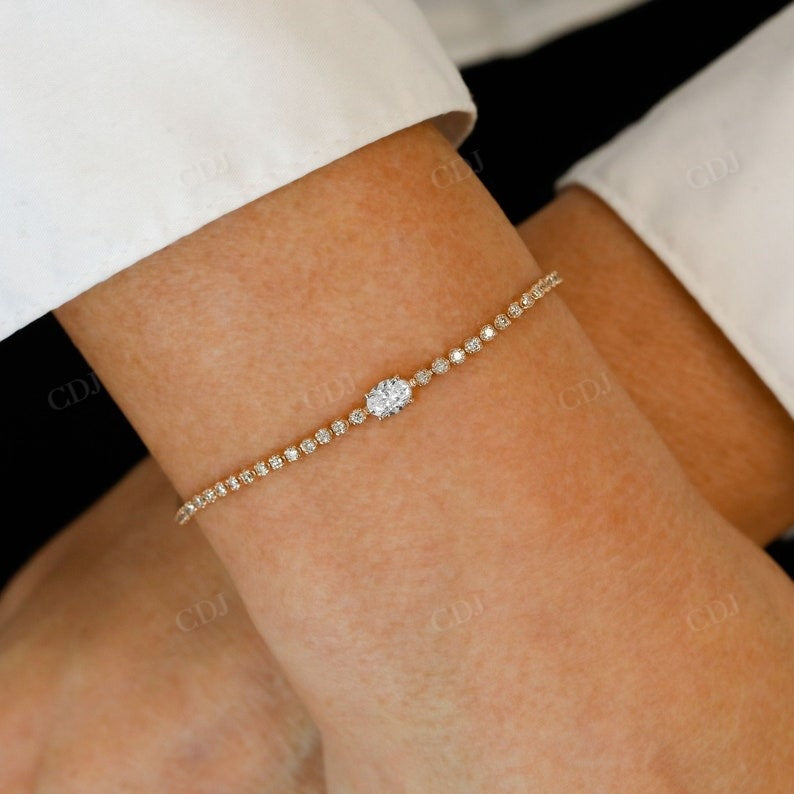 Fancy Shape Lab Grown Diamond Tennis Bracelet  customdiamjewel   