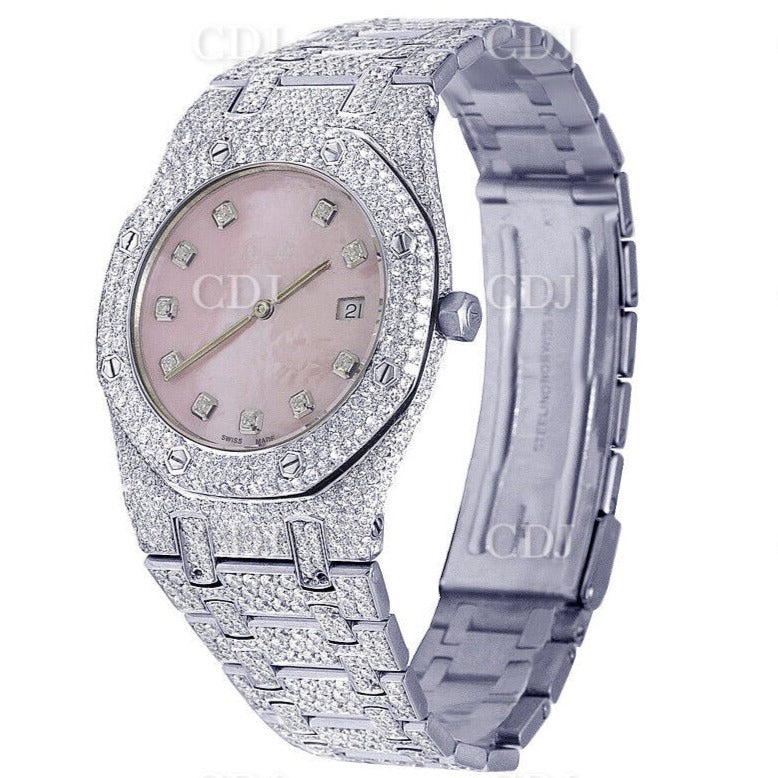 Lab Grown Diamond Watch Ladies Audemars Piguet Royal Oak 35MM Stainless Steel Watch 12.5 CTW (Approx)  customdiamjewel   