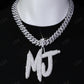 Iced Out Diamond Letter Pendant hip hop jewelry CustomDiamJewel   