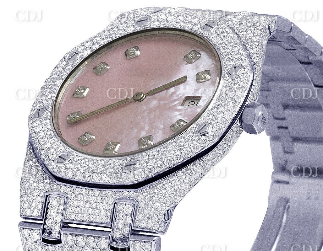 Lab Grown Diamond Watch Ladies Audemars Piguet Royal Oak 35MM Stainless Steel Watch 12.5 CTW (Approx)  customdiamjewel   