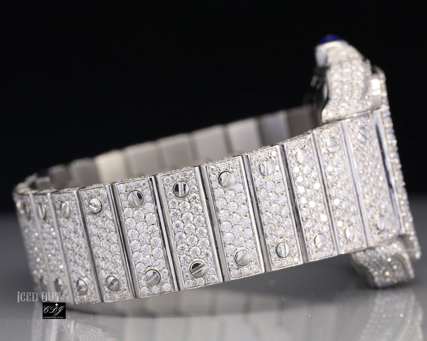 High Quality Iced Out Diamond Wrist Watch Luxury Men's Trendy Fashion Watches Natural Diamond Gold Watch Wholesaler From India  customdiamjewel   