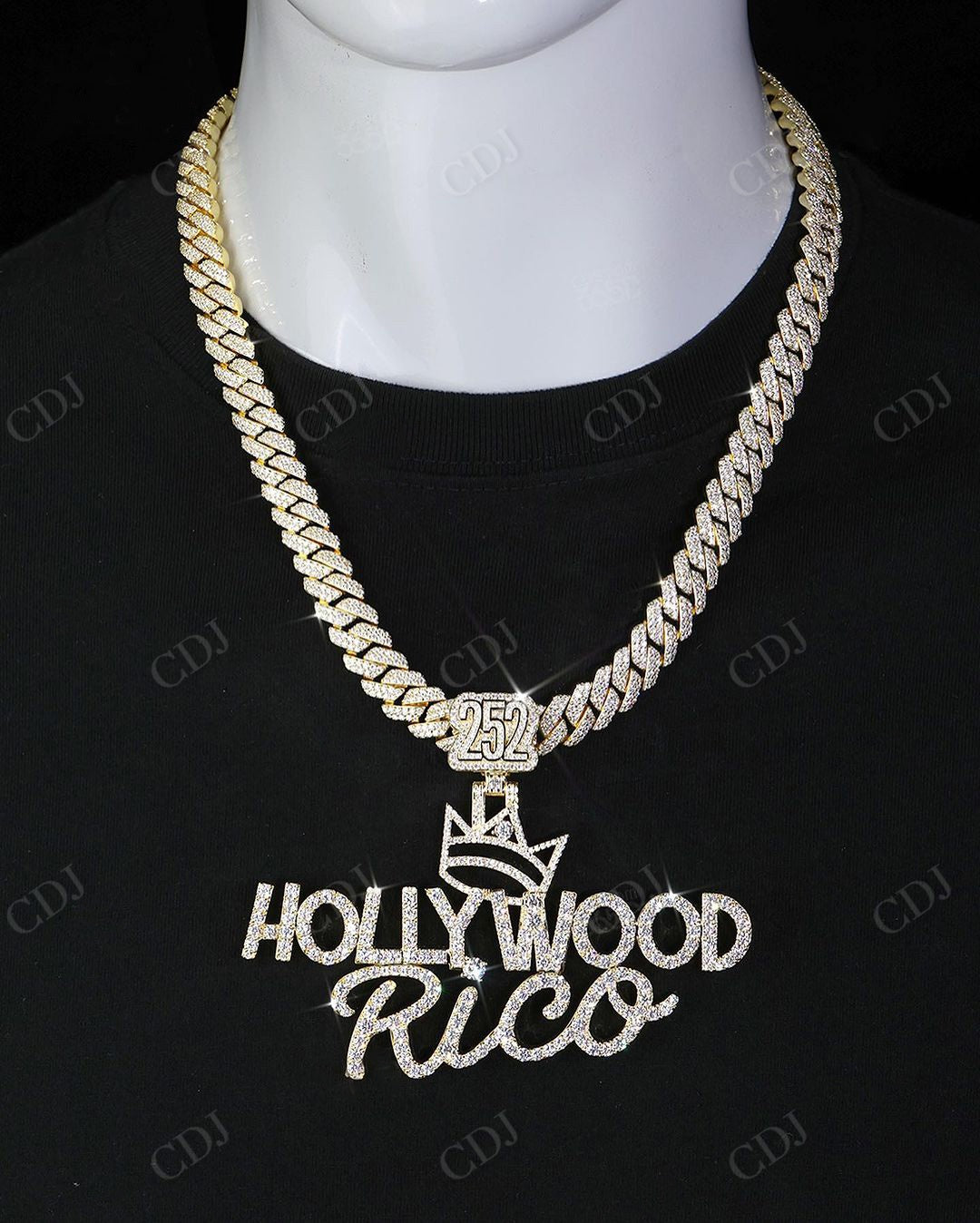 Iced Out Diamond Letter Pendant hip hop jewelry CustomDiamJewel   