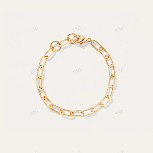 Womens Gold Paperclip Bracelet hip hop jewelry customdiamjewel