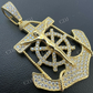 Gold Iced Jesus Anchor Crucifix Pendant  customdiamjewel   