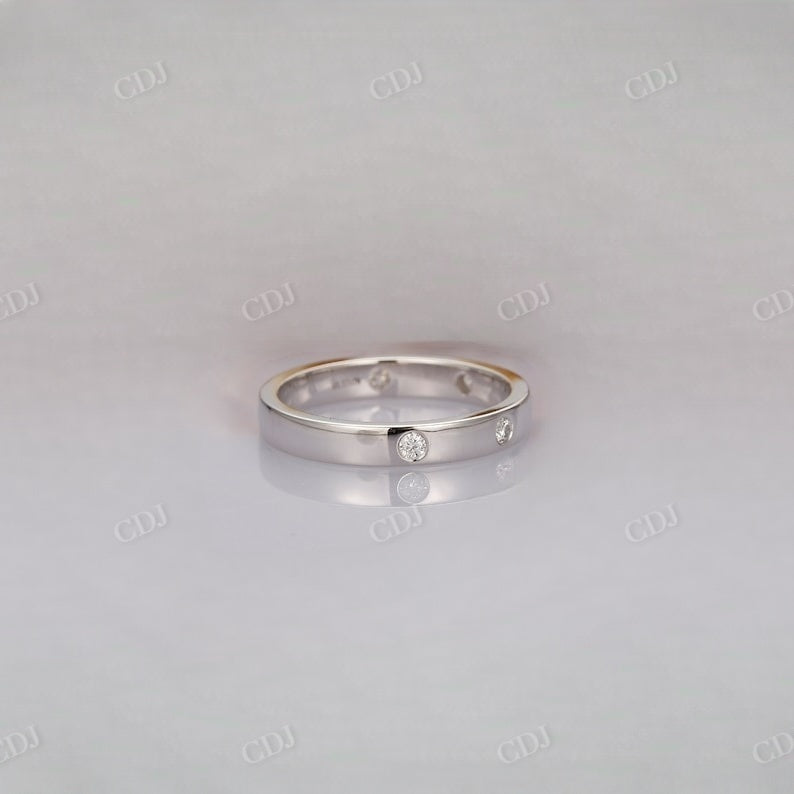 Solid White Gold Round Lab Grown Diamond Wedding Band Wedding Band customdiamjewel   