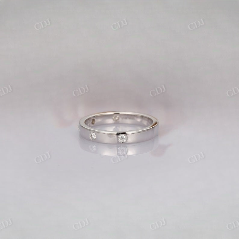 Solid White Gold Round Lab Grown Diamond Wedding Band Wedding Band customdiamjewel   