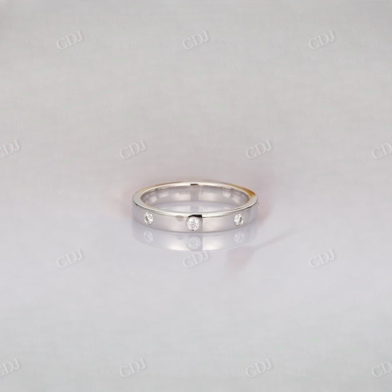 Solid White Gold Round Lab Grown Diamond Wedding Band Wedding Band customdiamjewel   