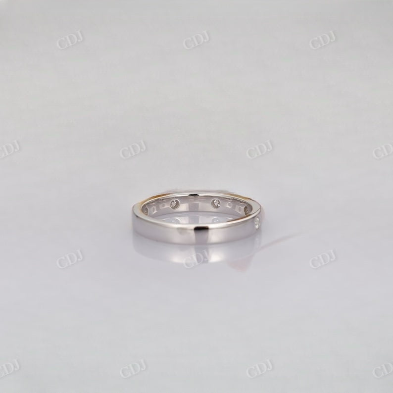 Solid White Gold Round Lab Grown Diamond Wedding Band Wedding Band customdiamjewel   