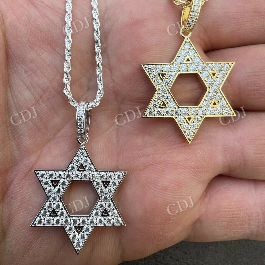 Gold Diamond Star Of David Pendant  customdiamjewel   