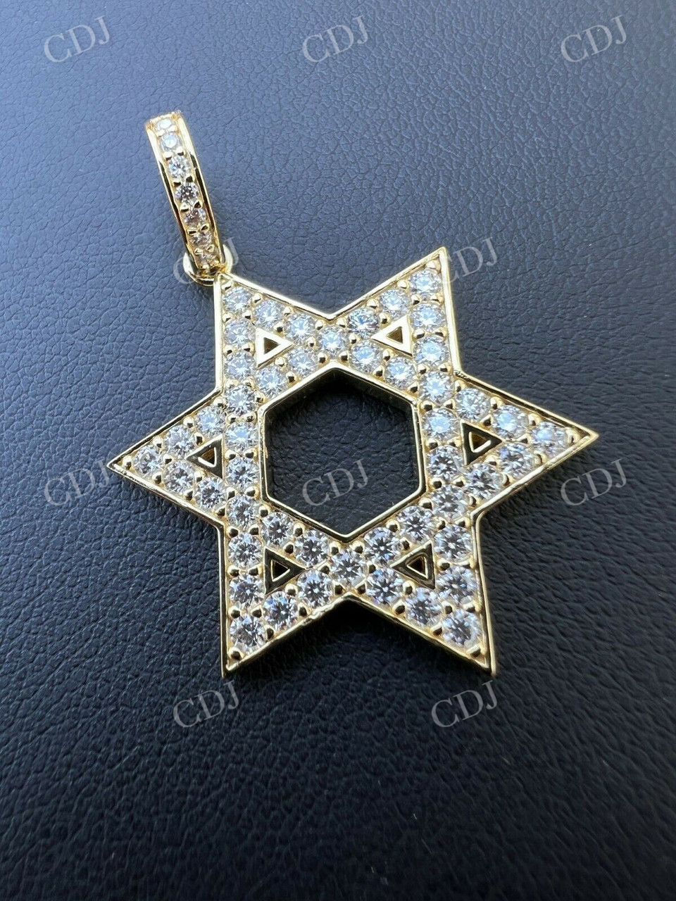 Gold Diamond Star Of David Pendant  customdiamjewel   