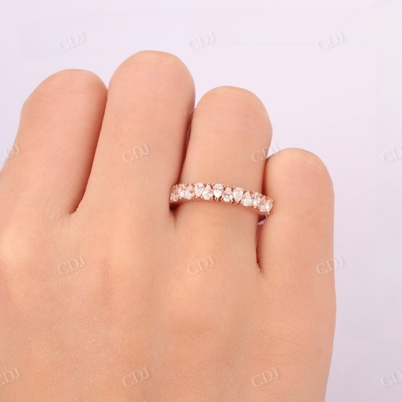 0.96CT Pear Shaped Real Diamond Vintage Wedding Band  customdiamjewel   