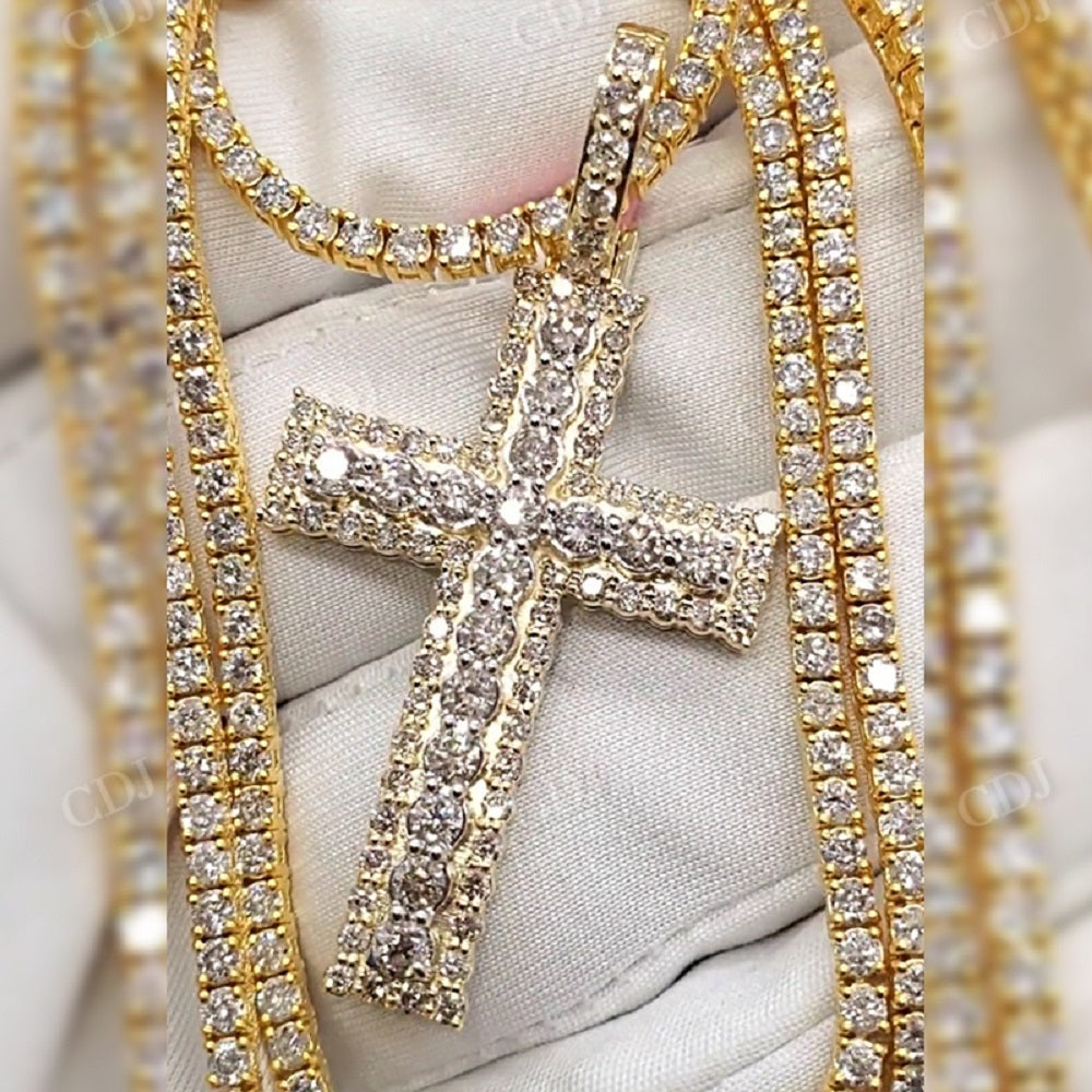 Hip Hop Moissanite Custom Cross Pendant  CustomDiamJewel   