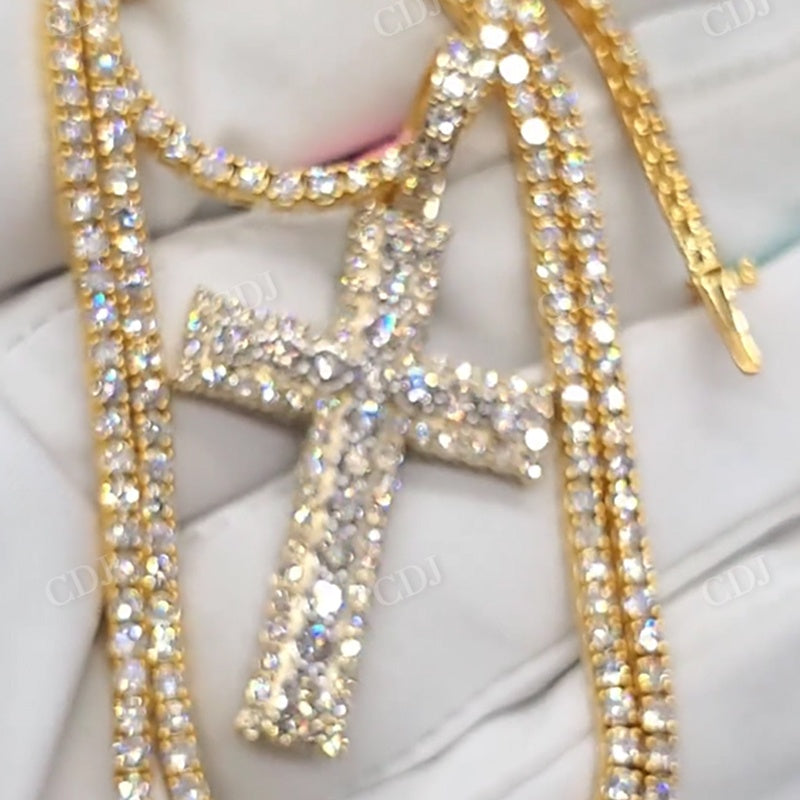 Hip Hop Moissanite Custom Cross Pendant  CustomDiamJewel   