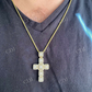 Baguette Diamond Iced Cross Hip Hop Pendant  customdiamjewel   