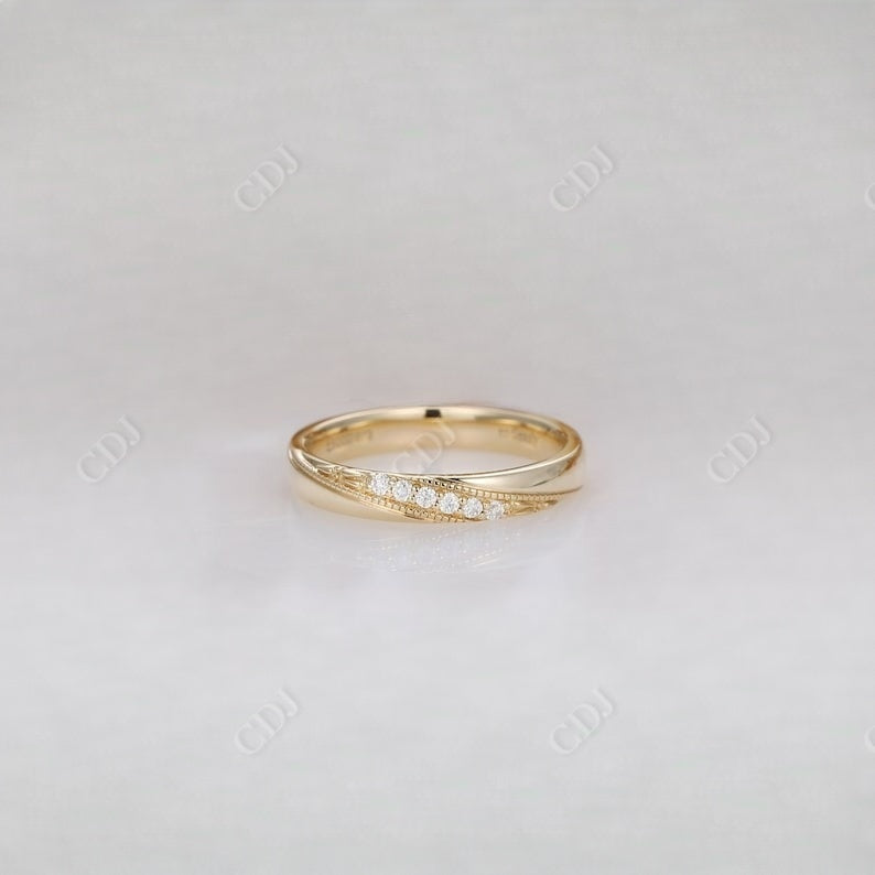 Round Cut Wide Lab Grown Diamond Wedding Band Wedding Band customdiamjewel   